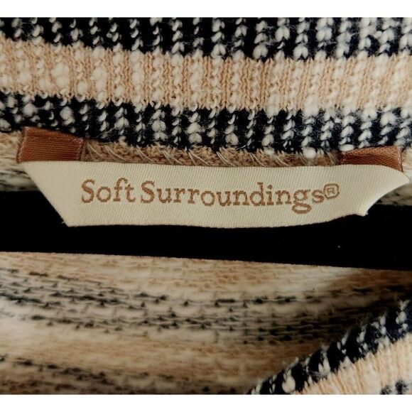 Soft Surroundings Women's Sweater Striped Marina Pullover Nautical Medium - Picture 9 of 11